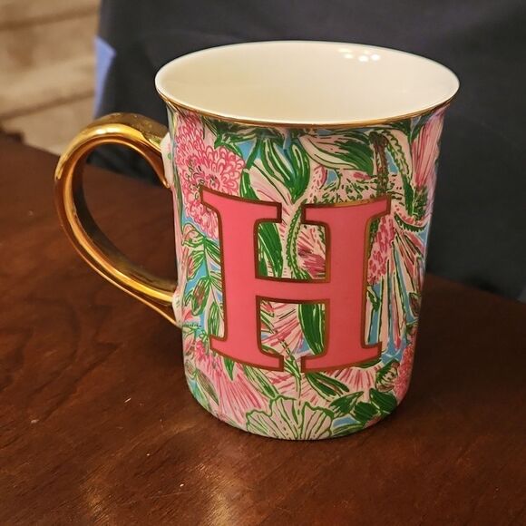 Lilly Pulitzer Monogrammed Decorative Mug w/ Letter "H" - Picture 1 of 7